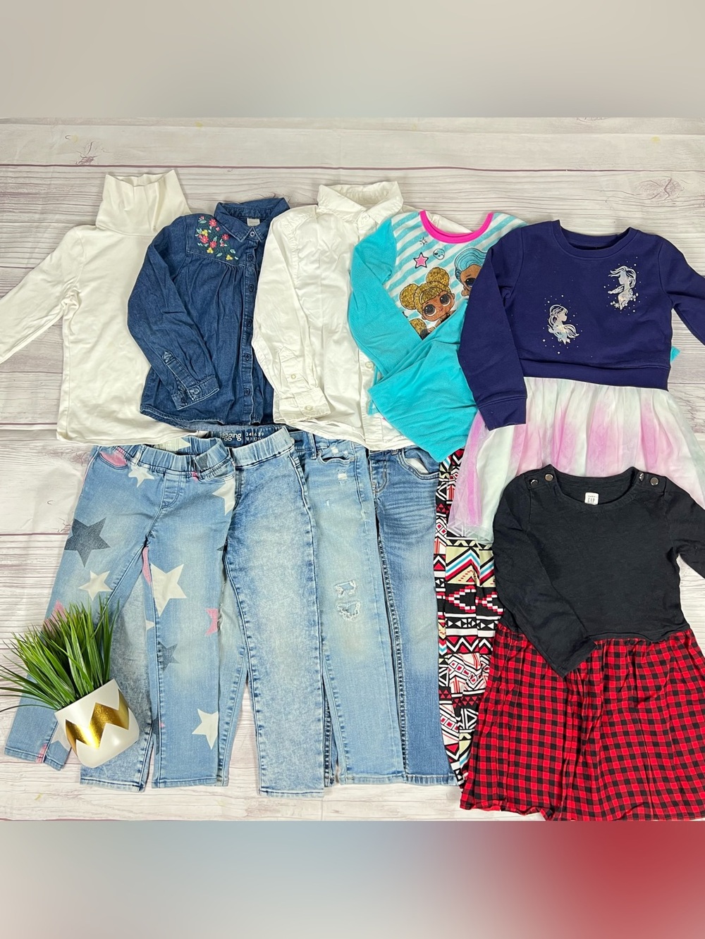 Girls 5T Fall Winter Clothing Bundle Disney Frozen Gap Lot 🍁
